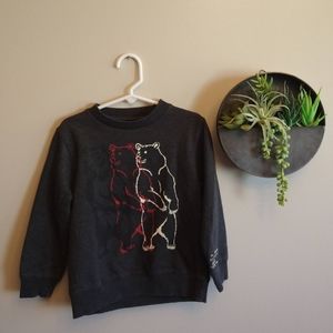 Zara dark grey sweatshirt with bear print and "Mount McKinley" wording on sleeve